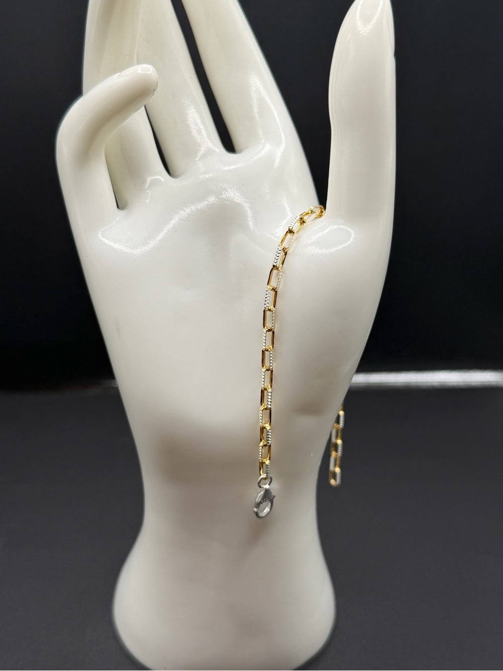 David Markstein Sterling Silver Two-Toned Luxe Paperclip Bracelet